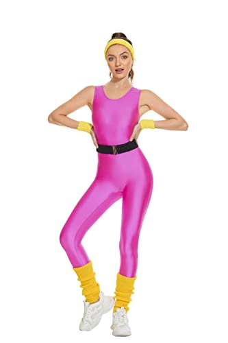 Refreedom Womens 80s Workout Costume Outfit Barbie Costume For