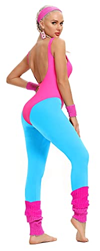 MIAIULIA Womens 80s Workout Costume Outfit 80s Costume For Women